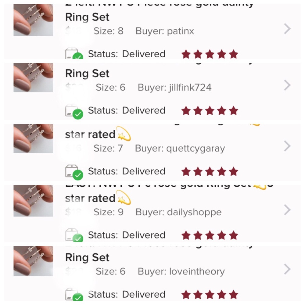 LAST! NWT 3 Pc rose gold Ring Set💫5 star rated💫 - Picture 4 of 7